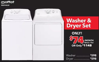 Surplus Furniture Moffat white 27 washer & dryer set offer