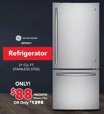 Surplus Furniture Ge stainless steel 21 cu. ft. refrigerator offer