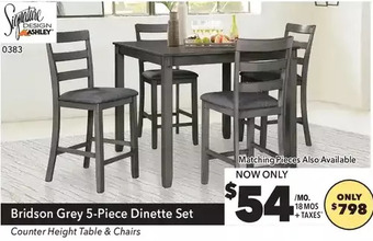 Surplus Furniture Bridson gray counter height 5pc table set offer