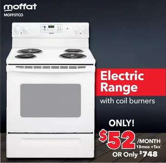 Surplus Furniture Moffat white 30 electric range with coil burners offer