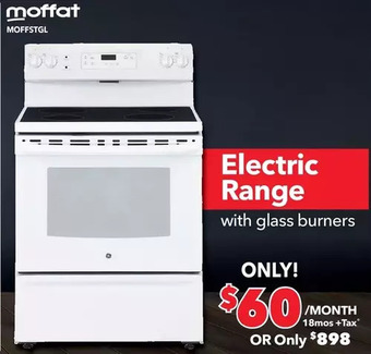 Surplus Furniture Moffat white 30 electric range with glass burners offer
