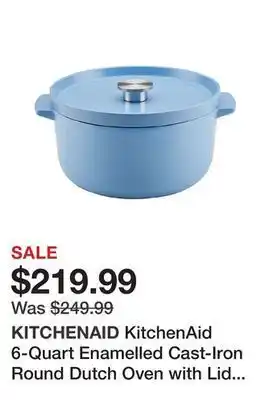 TSC Stores Kitchenaid 6-quart enamelled cast-iron round dutch oven with lid (blue velvet) offer