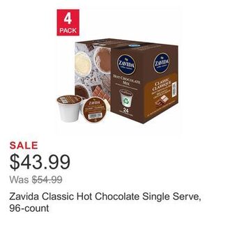 Costco Zavida classic hot chocolate single serve, 96-count offer