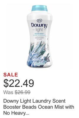 Costco Downy light laundry scent booster beads ocean mist with no heavy perfumes, 1.06 kg (37.5 oz) offer