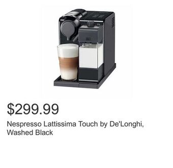 Costco Nespresso lattissima touch by de'longhi, washed black offer