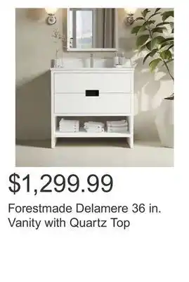 Costco Forestmade delamere 36 in. vanity with quartz top offer