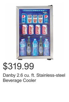 Costco Danby 2.6 cu. ft. stainless-steel beverage cooler offer