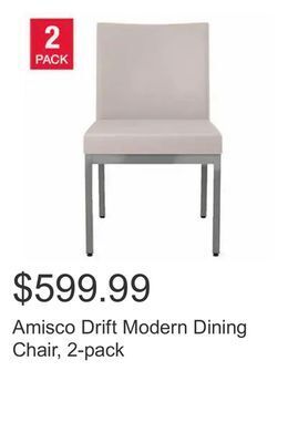 Costco Amisco drift modern dining chair, 2-pack offer