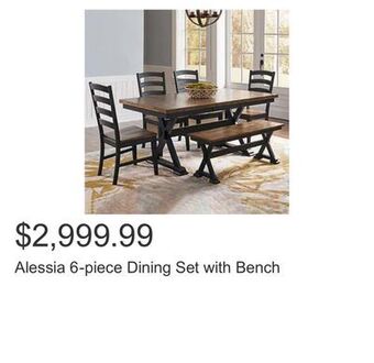Costco Alessia 6-piece dining set with bench offer