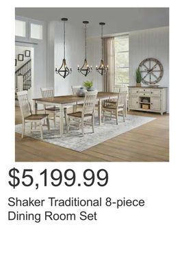Costco Shaker traditional 8-piece dining room set offer