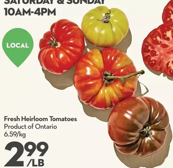 Longo's Fresh heirloom tomatoes offer