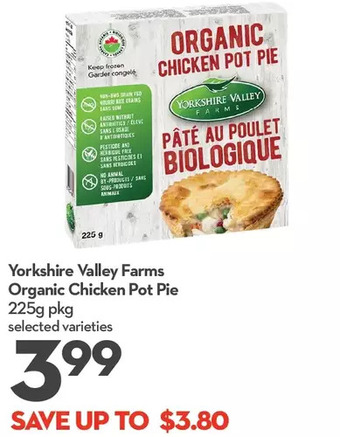 Longo's Yorkshire valley farms organic chicken pot pie offer