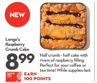 Longo's Longo's raspberry crumb cake offer