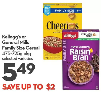 Longo's Kellogg's or general mills family size cereal offer
