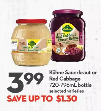 Longo's Kuhne sauerkraut or red cabbage offer