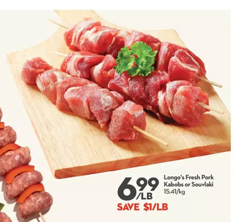 Longo's Longo's fresh pork kabobs or souvlaki offer