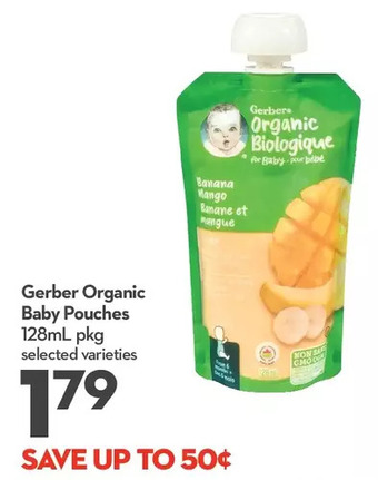 Longo's Gerber organic baby pouches offer
