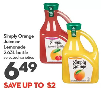 Longo's Simply orange juice or lemonade offer