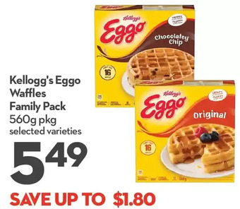 Longo's Kellogg's eggo waffles family pack offer