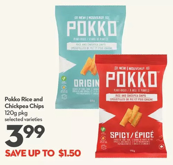 Longo's Pokko rice and chickpea chips offer