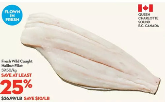 Longo's Fresh wild caught halibut fillet offer