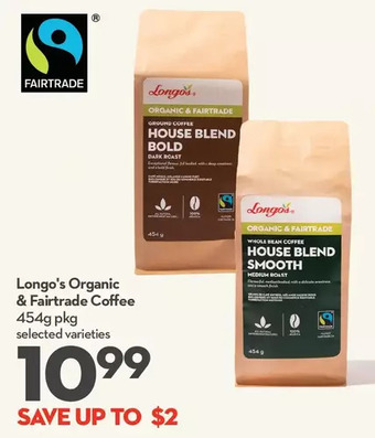 Longo's Longo's organic & fairtrade coffee offer