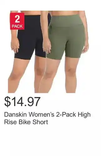 Costco Danskin women’s 2-pack high rise bike short offer