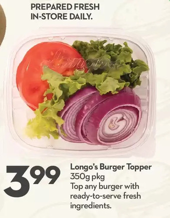 Longo's Longo's burger topper offer