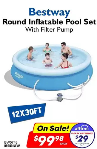 Factory Direct Bestway round inflatable pool set with filter pump offer
