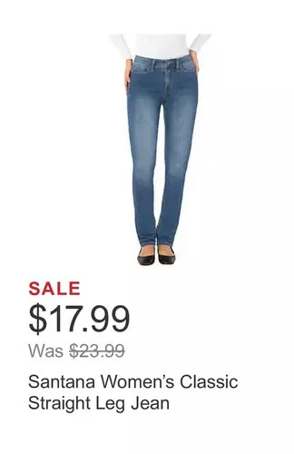 Costco Santana women’s classic straight leg jean offer