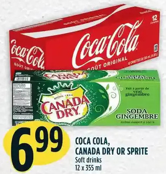 Marché Adonis Coca cola, canada dry or sprite soft drinks offer