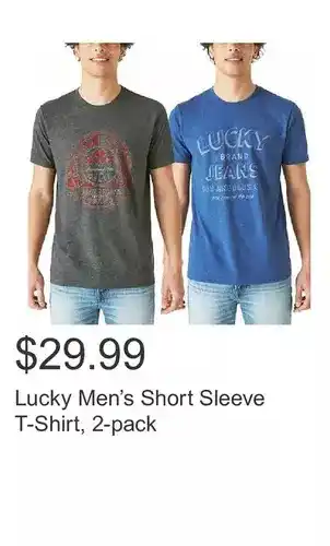 Costco Lucky men’s short sleeve t-shirt, 2-pack offer