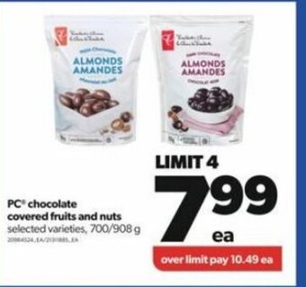 Real Canadian Superstore PC Chocolate Covered Fruits and Nuts Selected Varieties, 700/908 g offer