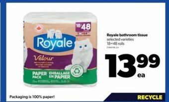 Real Canadian Superstore Royale bathroom tissue 18-48 rolls offer