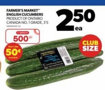 Real Canadian Superstore Farmer's market english cucumbers offer
