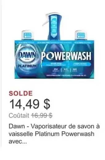 Costco Dawn - Vaporisateur de savon à vaisselle Platinum Powerwash avec offer