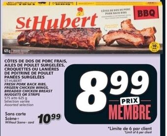 IGA St-hubert fresh pork back ribs 625g offer