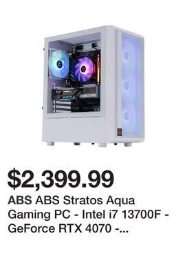 Newegg Abs stratos aqua gaming pc - intel i7 13700f - geforce rtx 4070 - 16gb ddr5 5600mhz - 1tb m.2 nvme ssd - sa137f4070 offer