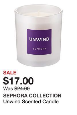 Sephora Unwind scented candle offer