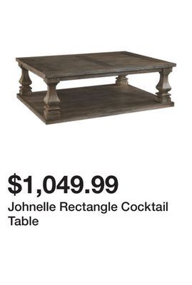 Ashley Furniture Johnelle rectangle cocktail table offer