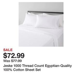 Wayfair Jeske 1000 thread count egyptian-quality 100% cotton sheet set offer