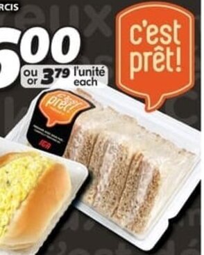 IGA C'Est Pret! sandwiches offer