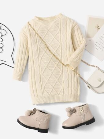 SheIn Shein baby cable knit sweater dress offer