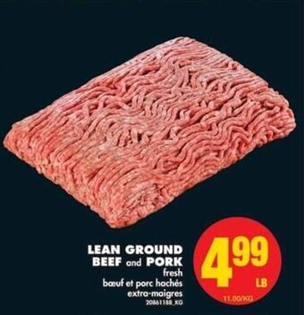 No Frills LEAN GROUND BEEF and PORK LB offer