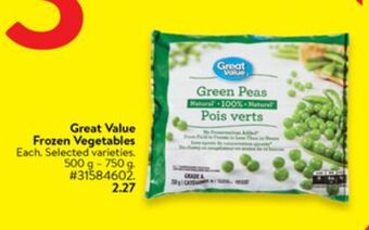 Walmart Great value frozen vegetables offer