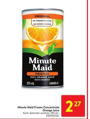 Walmart Minute maid frozen concentrate orange juice offer