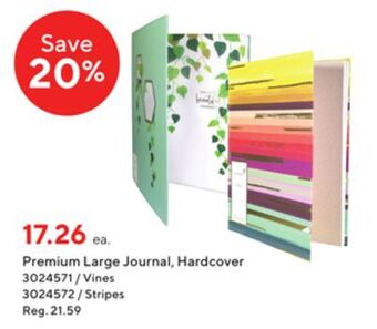 Staples Premium large journal, hardcover offer