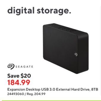 Staples Seagate expansion desktop usb 3.0 external hard drive, 8tb offer