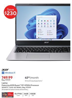 Staples Acer laptop offer