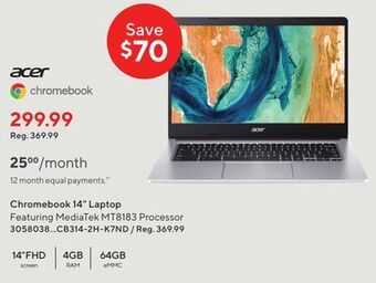 Staples Acer chromebook 14 laptop offer